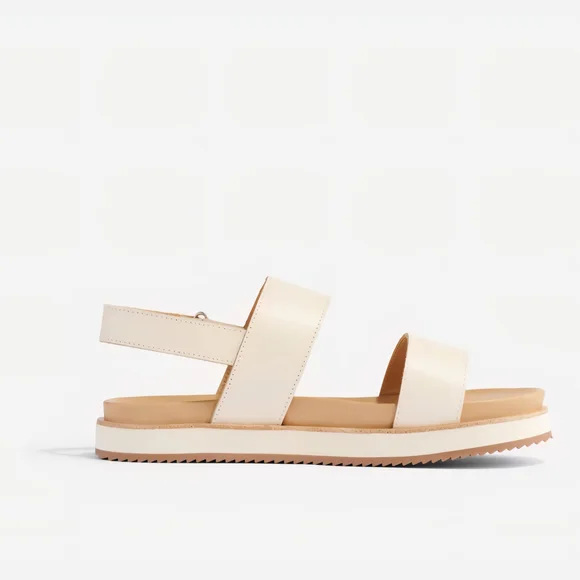 Nisolo Flat Form Sandals in Bone - Picture 4 of 11